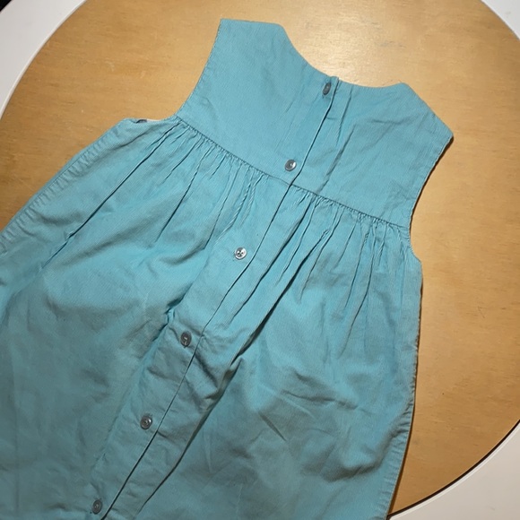 Baby Boden corduroy egg bluish green bunny rabbit Easter spring pinafore dress - Picture 6 of 6